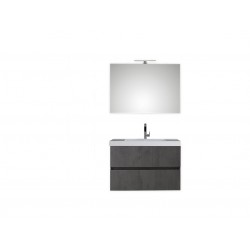 Pelipal meuble de salle de bain avec miroir Cubic90 - gris foncé