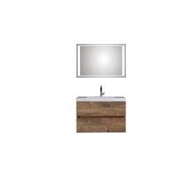Pelipal meuble de salle de bain avec miroir de luxe Cubic90 - chêne foncé