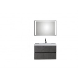 Pelipal meuble de salle de bain avec miroir de luxe Cubic90 - gris foncé