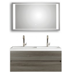 Pelipal meuble de salle de bain avec miroir de luxe Cubic120 - graphite