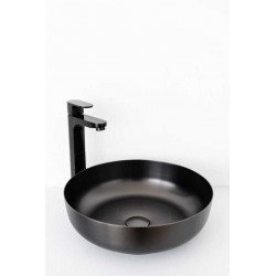 Banio vasque à poser en inox Ferreira Ø40cm - noir brillant