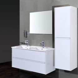 Banio meuble de salle de bain avec miroir Hayat 120cm - blanc