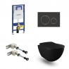 Geberit Duofix Pack WC avec cuvette suspendu design et fonction bidet noir mat et touche noir mat