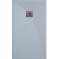 Banio receveur de douche minéral gelcoat Plus - 80x120cm gris lisse - grille acier