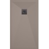 Banio receveur de douche minéral gelcoat Plus - 80x120cm sable lisse - grille acier