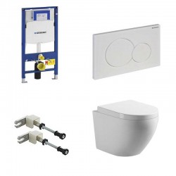 Geberit pack toilette suspendue rimless touche Sigma01 blanc avec abattant soft-close et set de fixation - Blanc