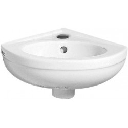 Lave-mains d'angle fidelio geberit 27 cm avec trou robinet blanc porcelaine