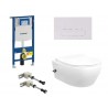 Geberit Duofix systemfix up320 pack WC suspendu avec fonction bidet et robinet abattant soft-close et plaque de commande blanche
