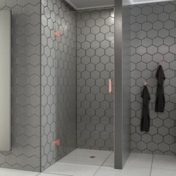 Banio Modern Copper porte de douche sans cadre 70x200 cuivre brossé