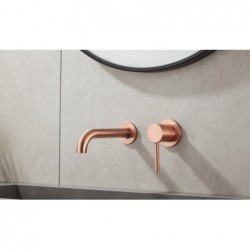 Robinet de lavabo à encastrer Banio Copper entièrement en cuivre brossé
