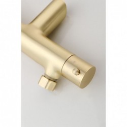 Banio Brass Pro mitigeur thermostatique pour baignoire en saillie laiton brossé / or mat