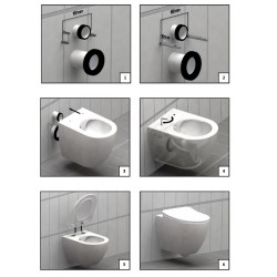 Banio WC suspendu avec abattant compatible - Noir mat | Banio salle de bain