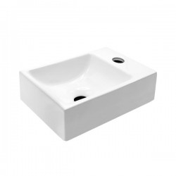 Banio Lave-mains céramique blanc avec trou robinet à droite 30.5x19x10.5cm