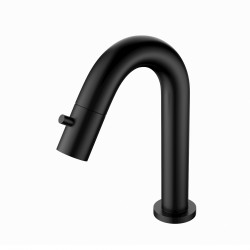 Banio robinet d'eau froide noir mat 1/2 design courbé pour lave-mains
