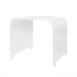 Tabouret Banio Blanc pour Douche et Salle de Bain - Surface Solide (31x38x38cm)"