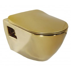 Banio WC suspendu design avec abattant softclose - or